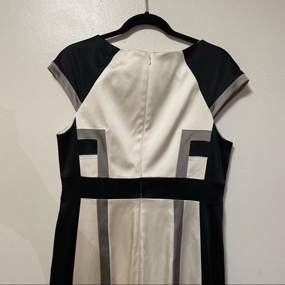 JAX Color Block Cap Sleeve Body Con Wiggle Dress size 14 - Picture 5 of 8